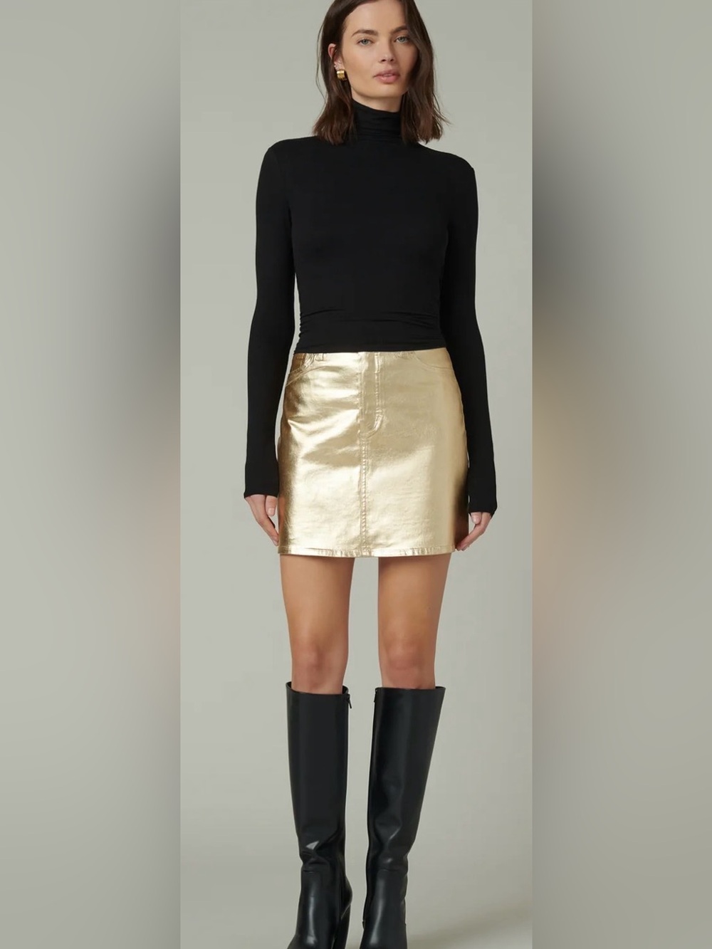 Joes The Cara Skirt gold foil NWT Size 29 - Picture 3 of 4